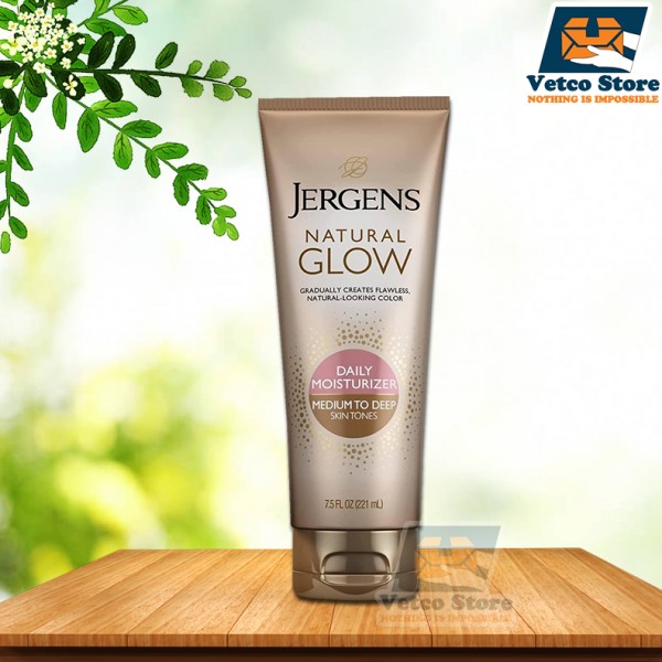 Kem Dưỡng Nâu Da Jergens Natural Glow Daily Moisturizer Medium To Deep Skin Tones 221ml